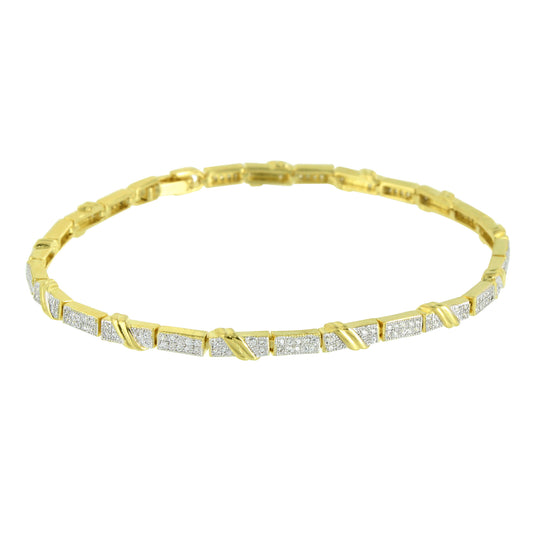 Womens Bracelet 14K Gold Finish Lab Diamond Gorgeous Designer