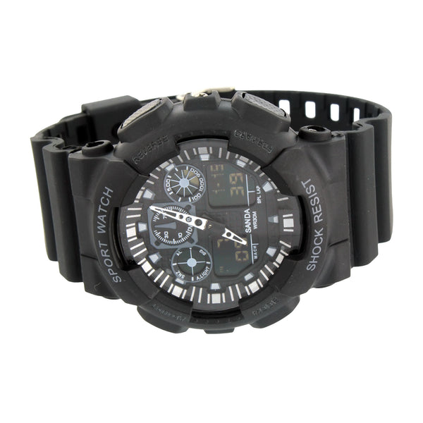 Unisex Black Digital Sports Watch Analog Digital