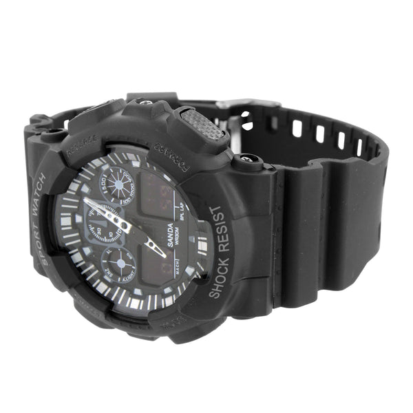 Unisex Black Digital Sports Watch Analog Digital