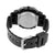 Round Black Light Blue Digital-Analog Watch