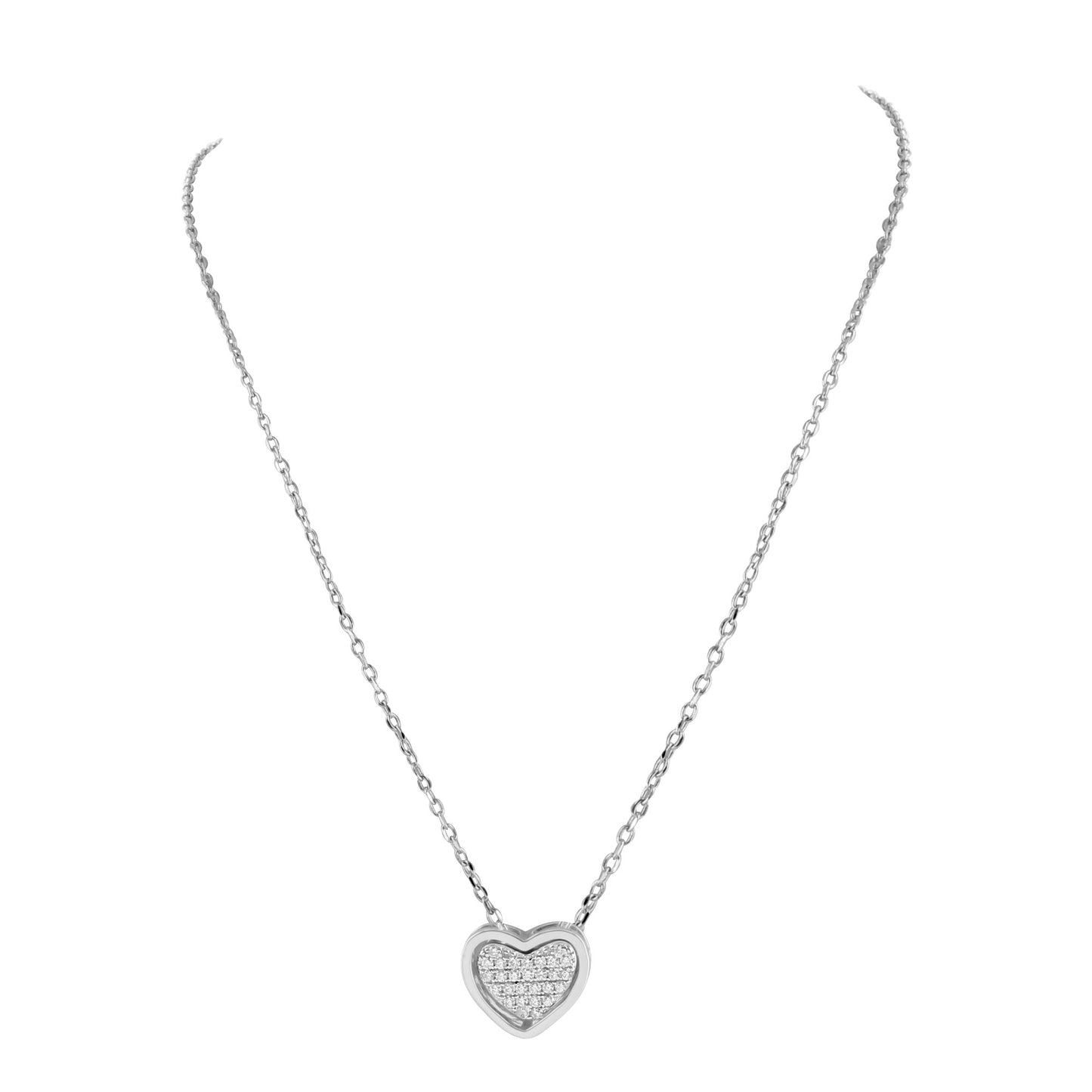 Ladies Heart Pendant Necklace Set