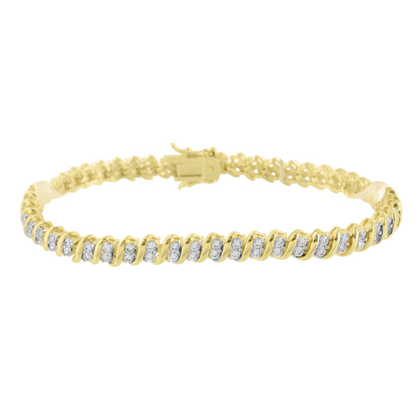 Yellow Gold Bracelet Lab Diamond 14K Finish