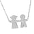 Boy Girl Child Pendant Sterling Silver Necklace