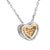 White Rose Finish Heart Pendant Ladies Love Charm Chain