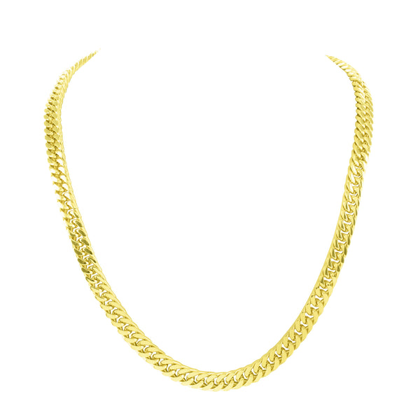 Stainless Steel Miami Cuban Necklace Gold Finish 4 MM 30 Inch