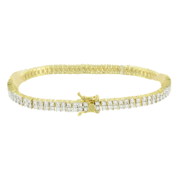 Ladies Solitaire Tennis Bracelet Round Cut Link  Lab Diamond