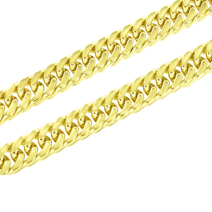 Miami Cuban 14k Gold Finish Chain In Stainless Steel Mens 30 Inch