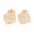 Rose Gold Finish Earrings Round Design Pave Set