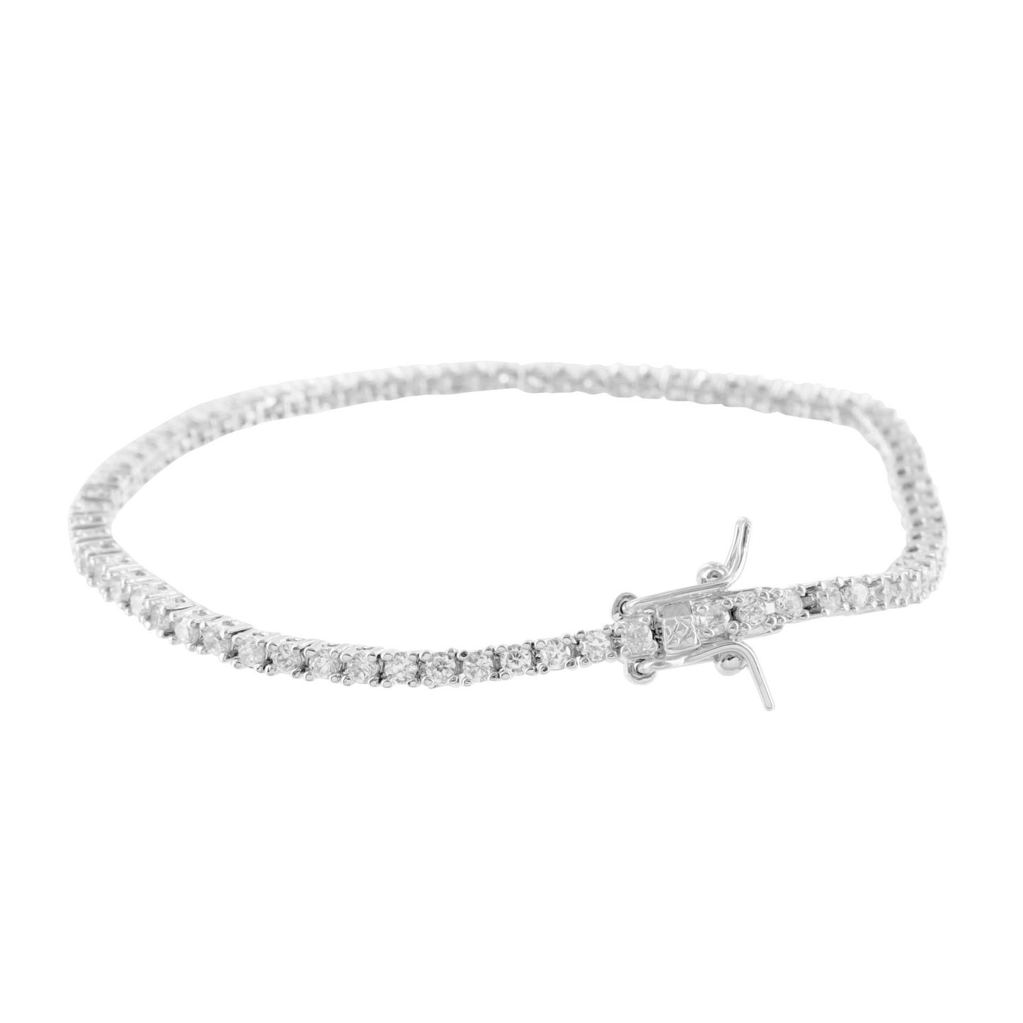 Womens Silver 925 Tennis Bracelet 14k White Gold Finish Lab Diamond