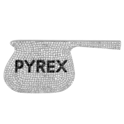 Pyrex Pot Pendant Charm Mens Ladies Coffee Pot Custom  Simulated Stones