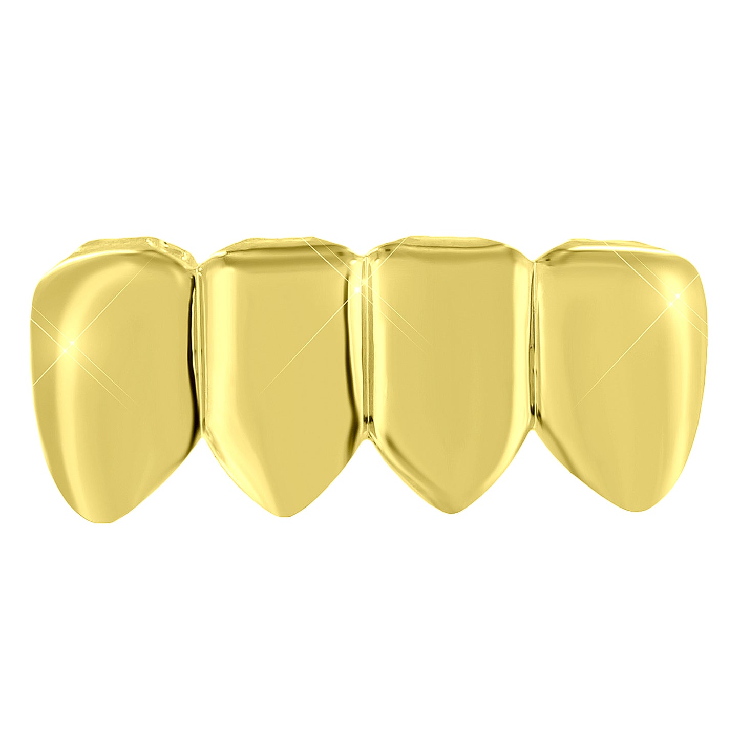 Yellow Gold Tone Teeth Grillz Top Mouth Grill Hip Hop Mens