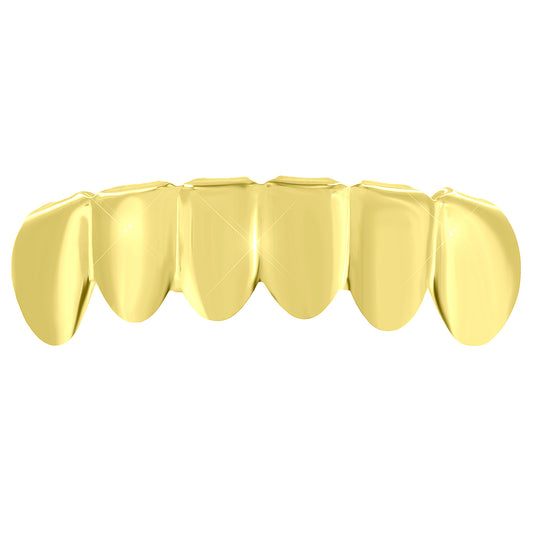 Hip Hop Teeth Grillz Top Mouth Caps 14K Gold Plated