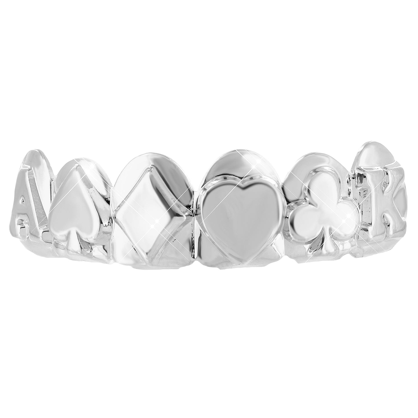 Ace Design Top Teeth White Gold Finish Grillz