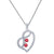 Forever Us Two Red Solitaire CZ Heart Pendant Sterling Silver 24
