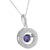 Purple Solitaire Pendant Simulated Diamonds Stones Free Chain Sterling Silver