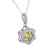 Star Of David Pendant Canary Solitaire Simulated Diamonds Free Chain 925 Silver