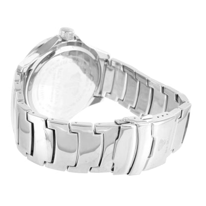 New Steel Back Ice Mania Mens White Globe Face Design Diamond Watch