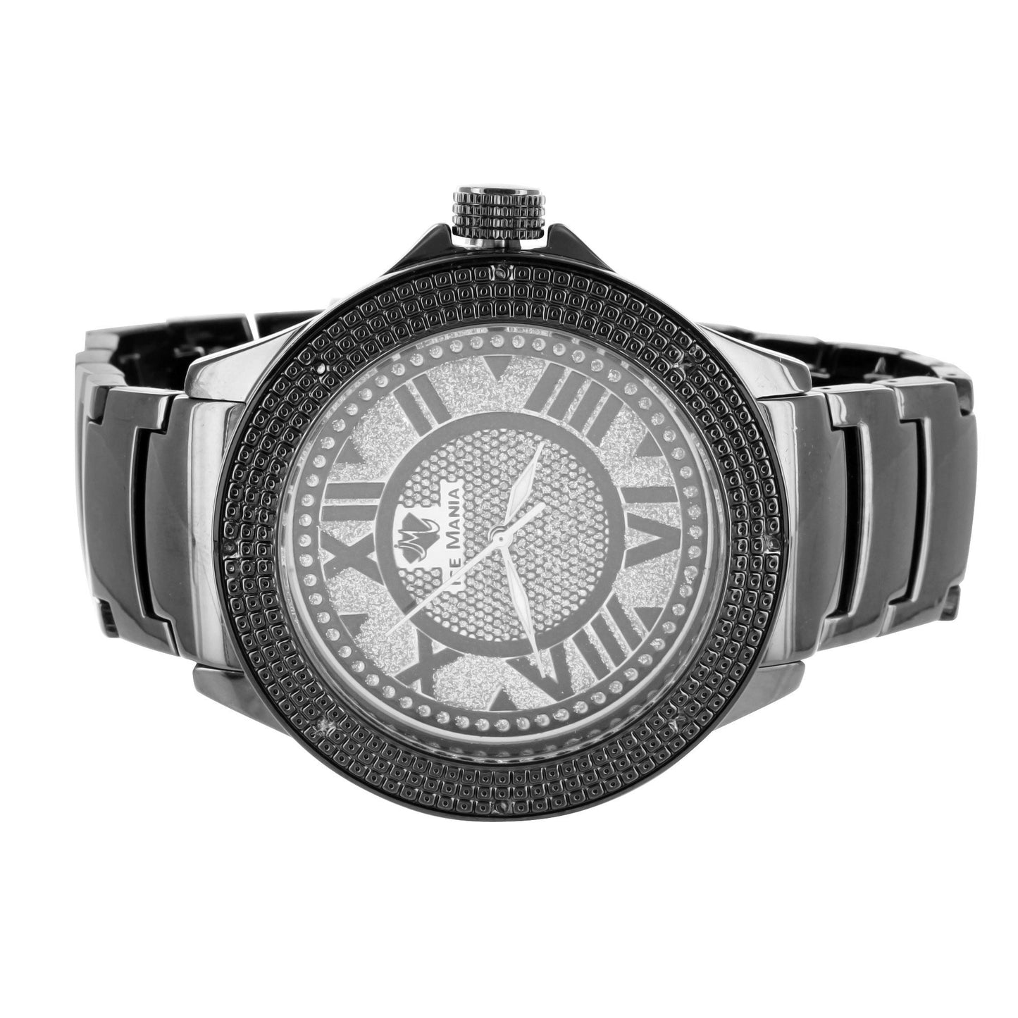 Roman Numeral Dial Classy Ice Mania Joe Rodeo Jojino Stainless Steel Back Watch