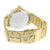 Sleek Gold Finish Plain Band Real Diamond Bezel World Map Design Ice Mania Watch