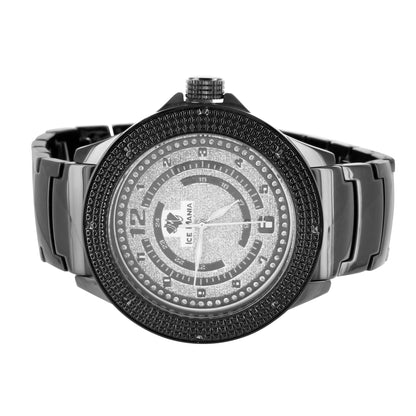 Ice Mania Real Diamond Dial Mens Watch + 2 Free Bands