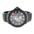 World Map Globe Style Multi Color Dial Black Gold Finish Ice Mania Diamond Watch