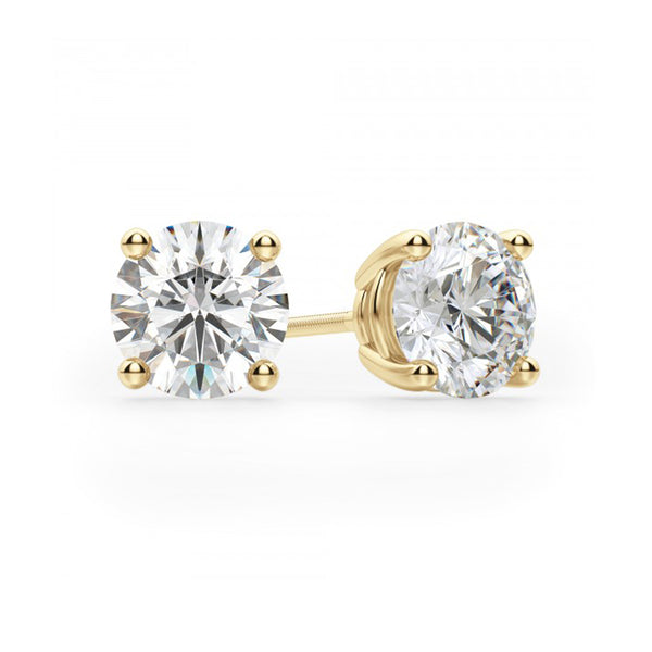 moissanite diamond, 14k gold earrings