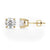 14K Gold Moissanite Diamond 1.25Ct ea Round Stud Earrings