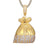 Grind Hard Gold Tone Money Dollar Bag Custom Pendant Chain