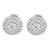 Silver Tone Earrings Round Prong Set Bling Simulated Diamonds