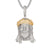 Sterling Silver Religious Holy Jesus Face Two Tone Pendant