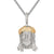Sterling Silver Religious Holy Jesus Face Two Tone Pendant
