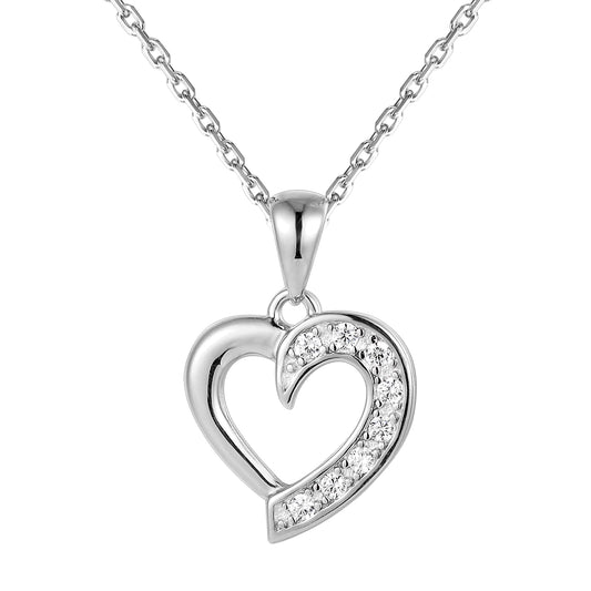 Sterling silver Designer Heart Charm Chain Gift Set