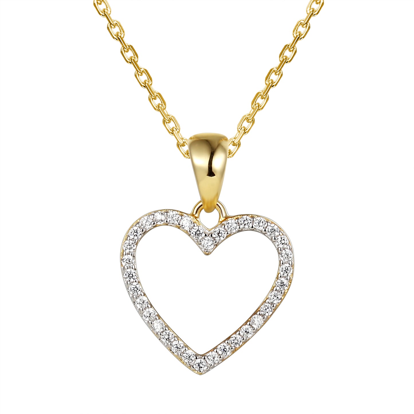 Heart Love Pendant 14k Gold Finish Chain Gift Set