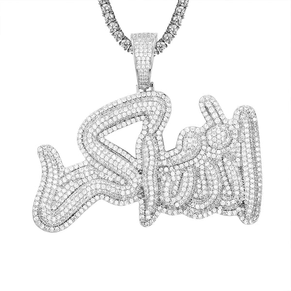 Sterling Silver Arabic Allah hu Akbar Muslim God Islam Pendant