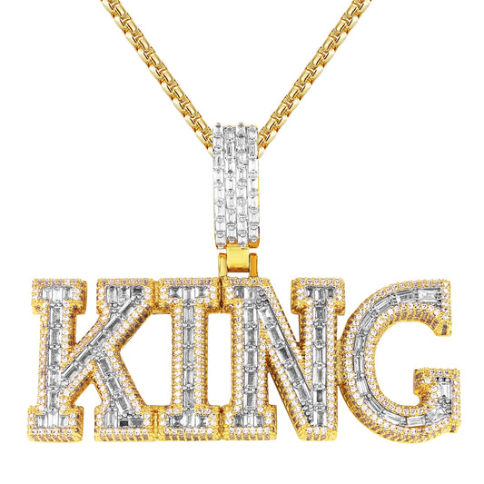 Mens King Baguette Icy Hip Hop Custom Street Pendant