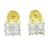 Yellow Gold Finish Earrings Solitaire 4 Prong Set Screw Back