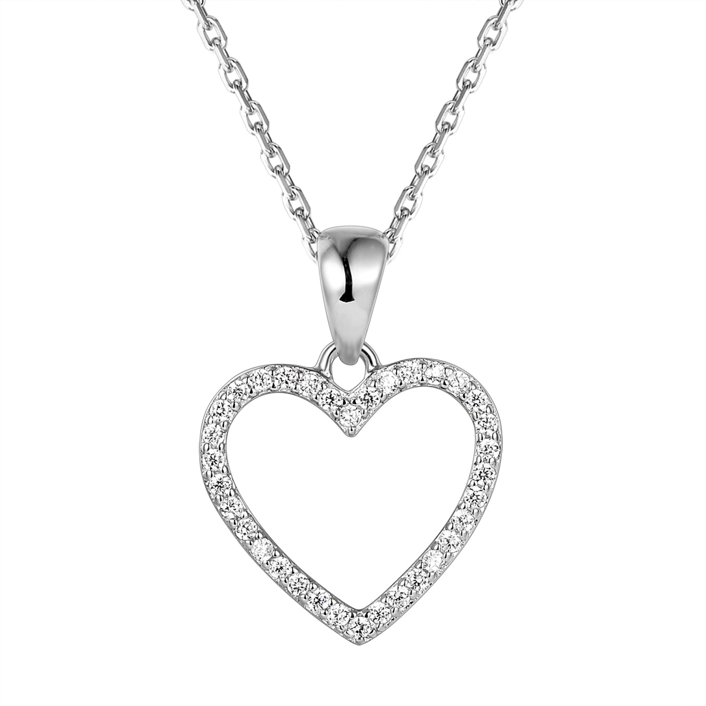 Love Heart Women's Sterling Silver Pendant Gift Set
