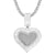 Silver Heart Baguette Picture Memory Pendant Tennis Chain