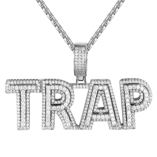 Mens Hip Hop 3D Mini Trap Double Layer Rapper Pendant