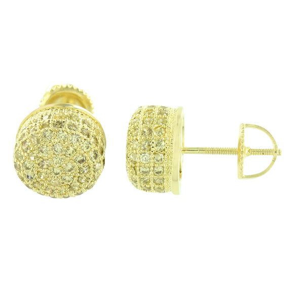 Round Gold Finish Earrings