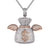 Sterling Silver Mens Flying Wings Money Dollar Bag Icy Pendant