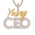 Baguette .925 Young CEO Rich Gold Tone Hip Hop Pendant