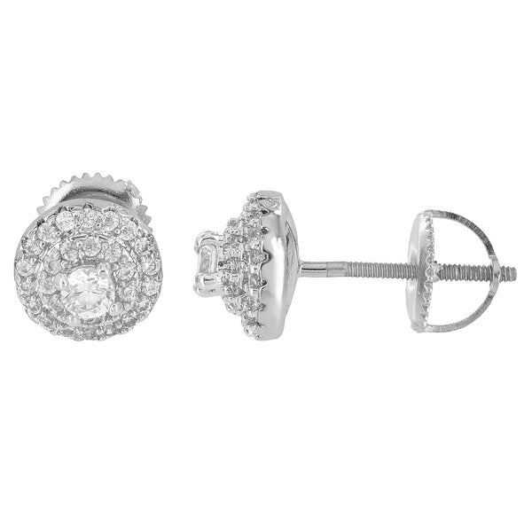 Solitaire Earrings Simulated Diamonds Cluster Set Studs Screw On