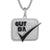 Sterling Silver Bling Cut Da Check Square Black Rapper Pendant