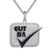 Sterling Silver Bling Cut Da Check Square Black Rapper Pendant