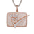 Rose Gold Tone Cut Da Check Icy Silver Micro Pave Pendant