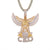 Gold Tone Flying Eagle Bird CEO Baguette Wings Custom Pendant