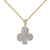 Playing Cards Club Pendant 14k Gold Finish Full  Lab Diamondsh 24