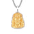 Gold Tone Matte Holy Jesus Face Religious Solid Back Pendant