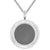 Silver Baguette Icy Micro Pave Circle Picture Memory Big Pendant